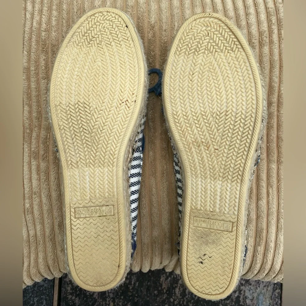 Sperry Navy and Cream Espadrilles with Jute Sole - Picture 7 of 9